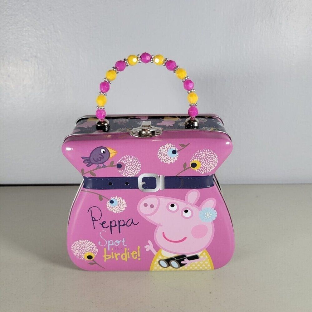 Peppa Pig Purse Tin Spot The Birdie 6" Tall with Beaded Handle